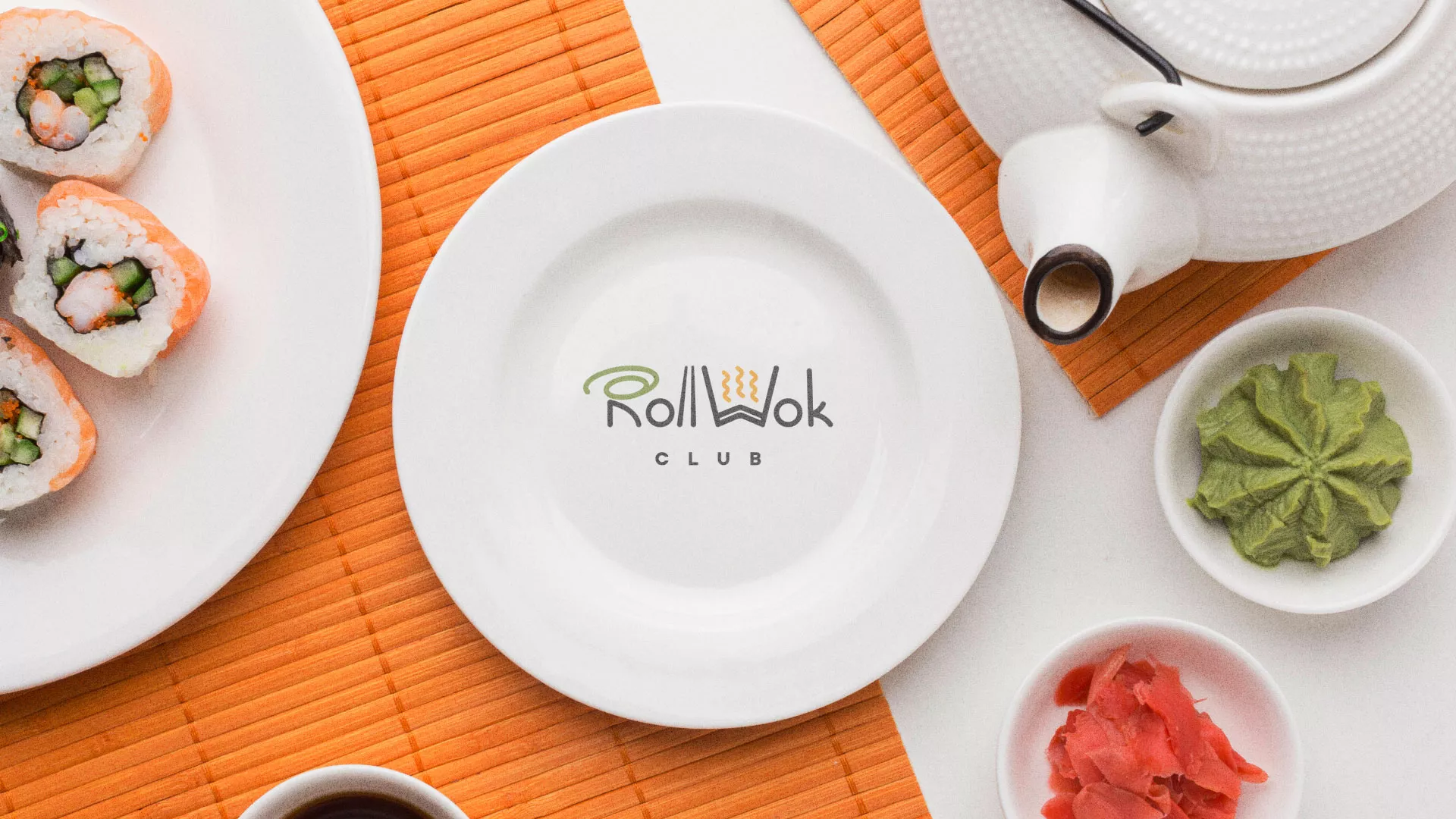 Разработка логотипа и фирменного стиля в Людиново для суши-бара «Roll Wok Club» Разработка логотипа и фирменного стиля в Людиново для суши-бара «Roll Wok Club»